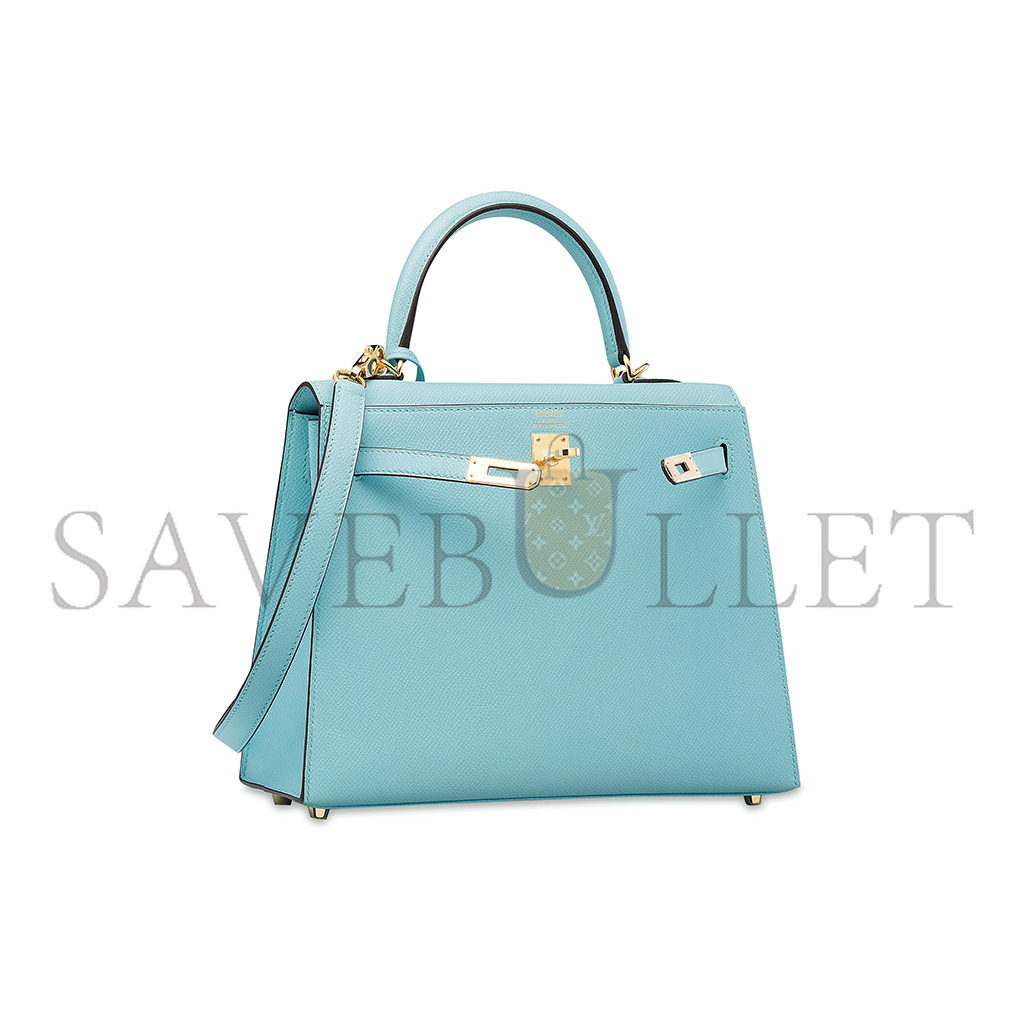 H**mes macaron blue kelly 25 with gold hardware (25*17*7cm)